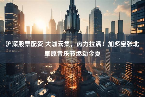 沪深股票配资 大咖云集，热力拉满！加多宝张北草原音乐节燃动今夏