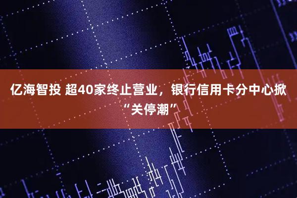 亿海智投 超40家终止营业，银行信用卡分中心掀“关停潮”